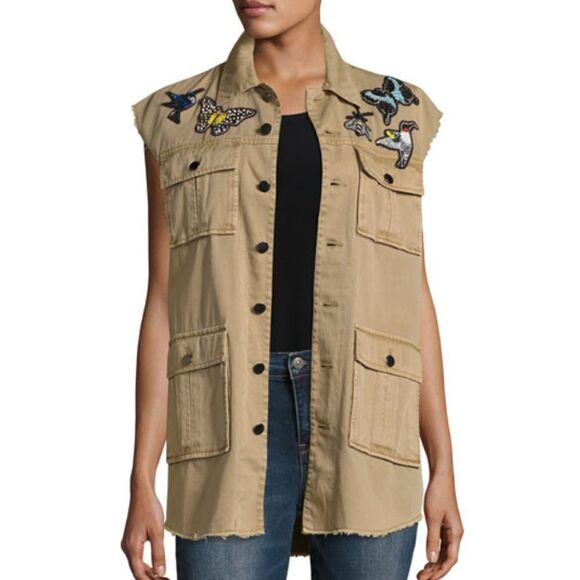 Cinq a Sept Canyon Embellished Cotton Vest Shacket - Picture 1 of 12